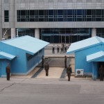 Changing of the guard. A relatively rare photo - normally the North and South Koreans aren't there at the same time