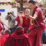 Traditional monastic debating. Let's just say they're probably not talking politics